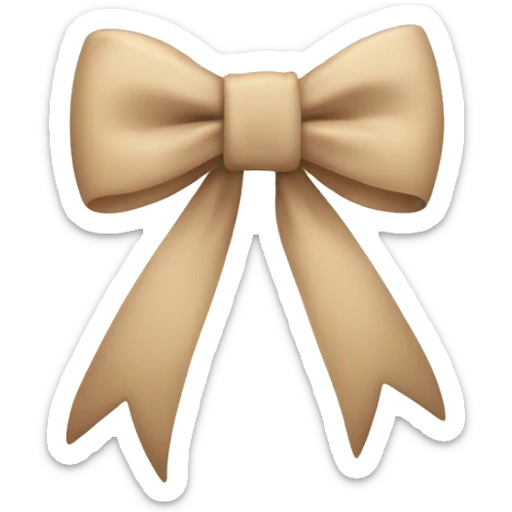 Beige bow sticker