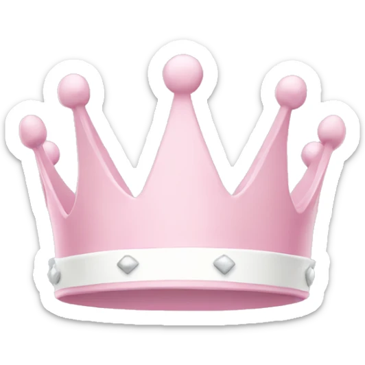 White and pastel pink crown sticker