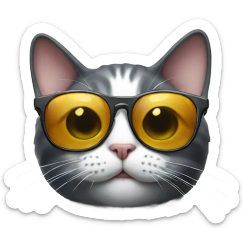 Cat with sunglasses sticker