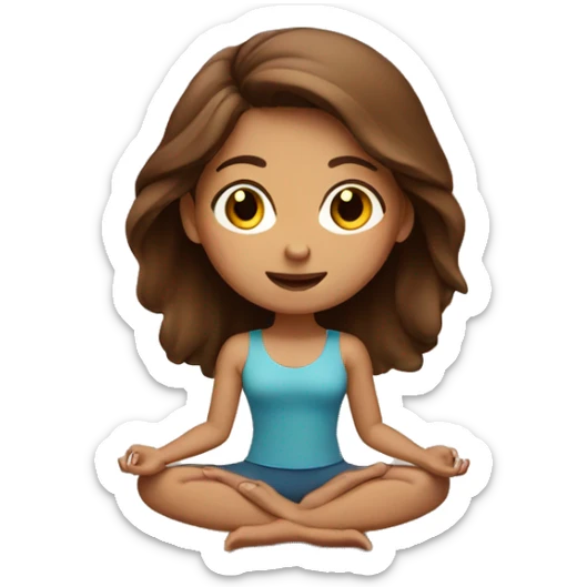 Brown hair yoga girl sticker