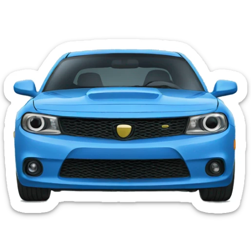 a blue car sticker