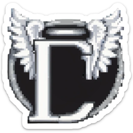 Letter C in multiple shades of gray from light to dark, 50 shades of gray C, with angel halo sticker