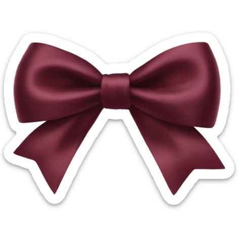 Burgundy satin bow sticker
