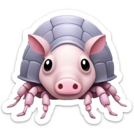 Lavender gray Pig armadillo isopod lobster shrimp pig armadillo insect darth Vader face sticker