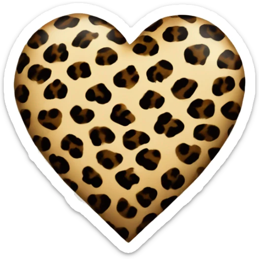 leopard print heart sticker