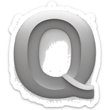 generate icon with letter q in minimal monochromatic fashion with white background sticker