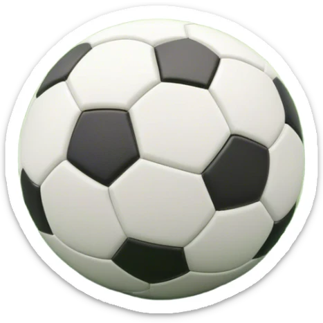 Cinematic Realistic image of a soccer ball resting on a lush, manicured field, rendered with detailed panel textures and crisp stitching, bathed in soft, natural lighting that highlights its timeless athletic appeal sticker