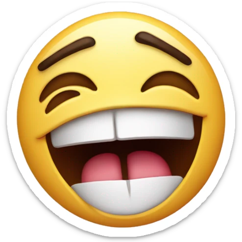 Face with crossed eyes looking up with mouth open and tongue sticking out with drool sticker