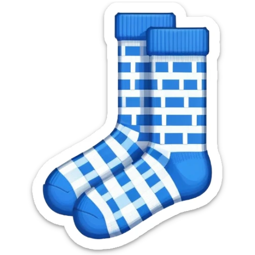 A pair of socks emoji, drawn with an 8-bit pixelated look, similar to early video game sprites. sticker