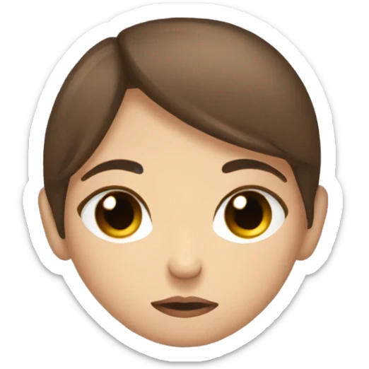 Tired exhausted brown haired girl eye bags bloodshot eyes sleepy drained looking sticker