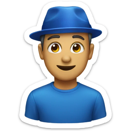 Blue hat sticker