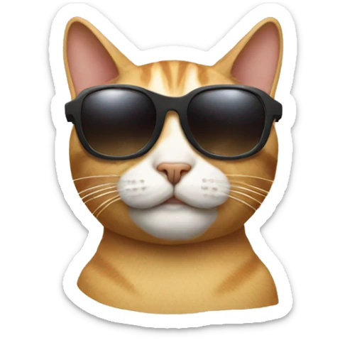 Cat with sunglasses sticker