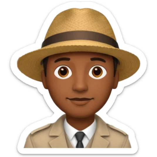 Homme. Créole réunionnais avec chapeau tour effeil sticker