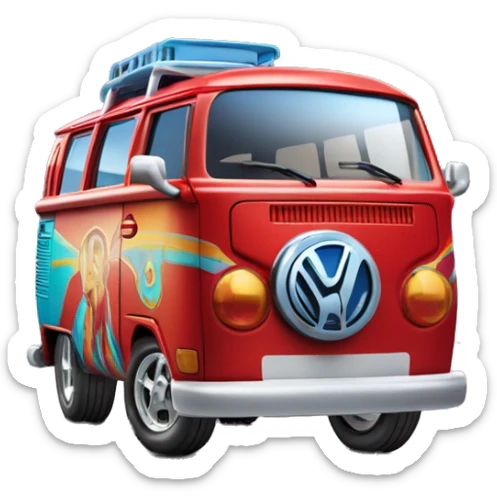 Mattel hot wheels Volkswagen Kool Kombi.tooned.sports car.red sticker