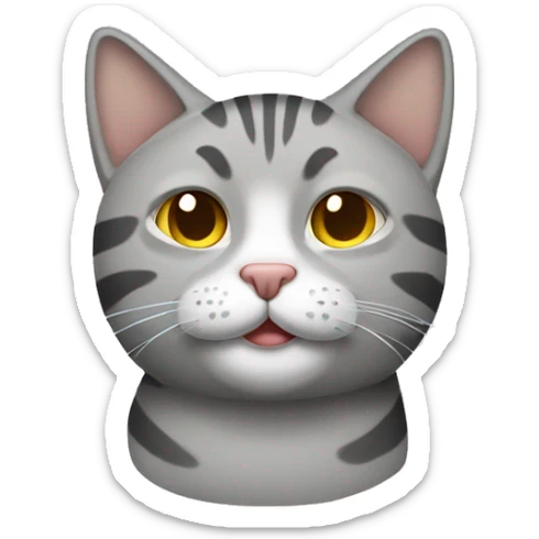 Sleepy grey tabby cat  sticker