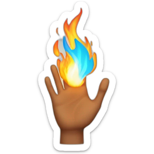 Hand on fire sticker