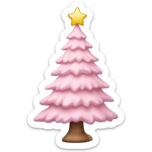 light pink christmas tree sticker