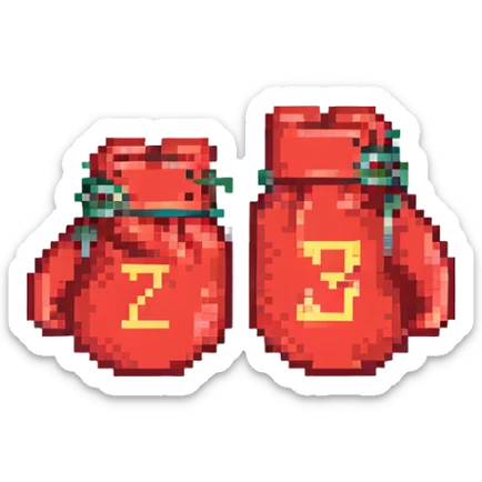 красные боксерские перчатки с надписью "23", no background sticker