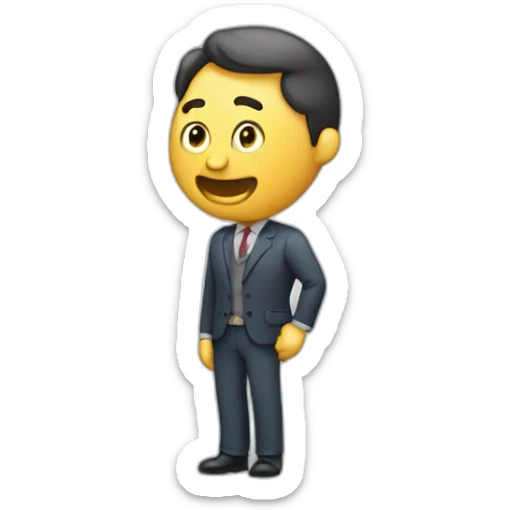 Hombre hablando por telefono, bien vestido, de cuerpo entero sticker