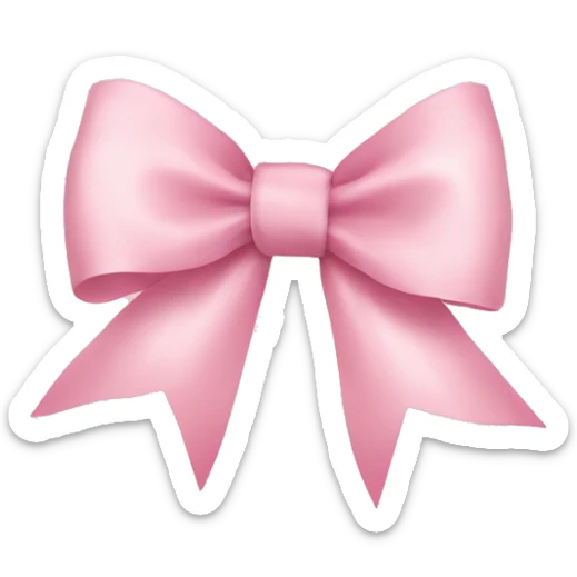 light pink ribbon bow sticker