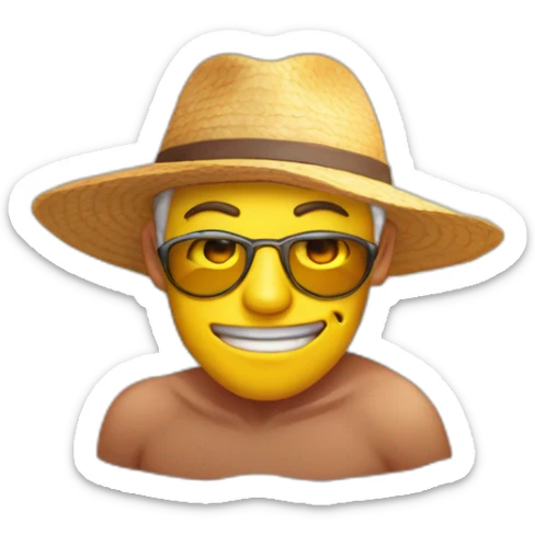 Personaje del juego AmongUs tomando sol en la playa con anteojos de sol sticker