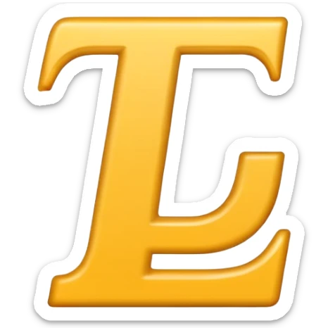 the letter L emoji with white text and a grey background in the style of iphone emojis  sticker