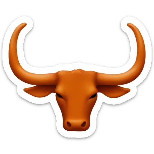 Texas longhorn hand symbol in burnt orange resembling a Texas longhorn  sticker