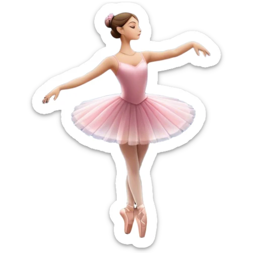 Icon for Ballet: a theater stage with silhouette of a ballerina in an elegant pose, surrounded by spotlight and stage lights. The icon should convey the grace and beauty of ballet, with focus on the dancer and the dramatic lighting. Transparent background. sticker