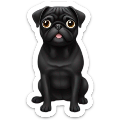 Black pug sticker