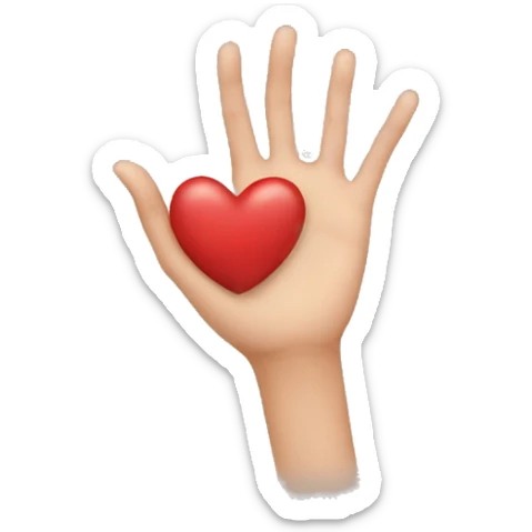 Hand heart sticker