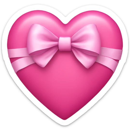 pink heart with bow sticker
