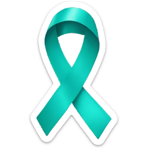 Teal ribbon sticker