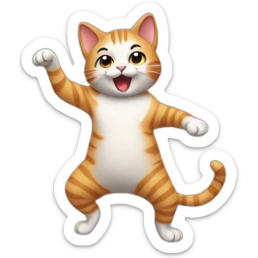 cat dancing sticker