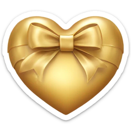 Gold heart with bow  sticker