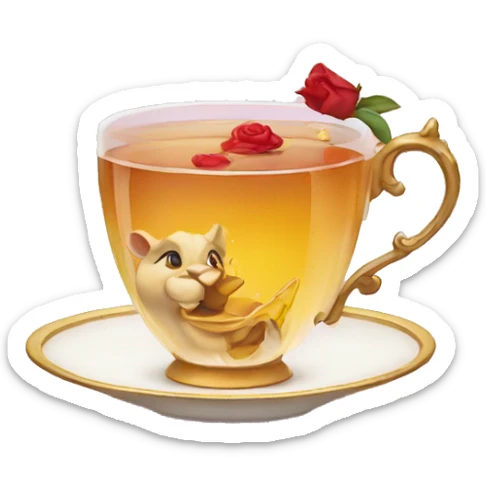 beauty and the beast tea sticker
