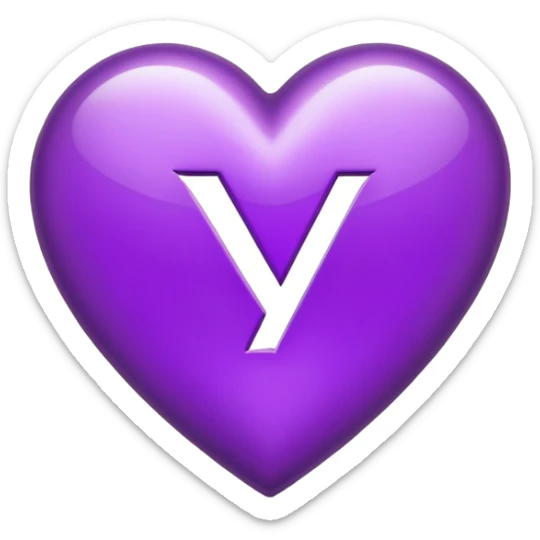 The Letter “Y” inside a Purple Heart sticker