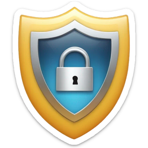 Create an emoji for an account verification service named 'KYC'. The emoji should include elements that represent security, trust, and verification, such as a shield, checkmark, or a lock. sticker