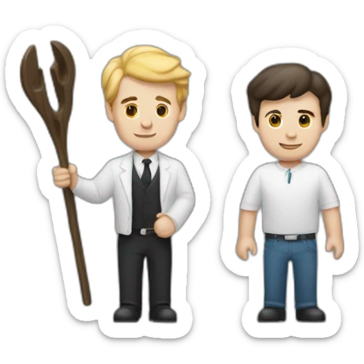 Un homme noir et un homme blanc qui ce serre la main sticker