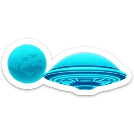 extraterrestrial futuristic otherworldly cyan bioluminescent neon-glowing aesthetic scenery sticker