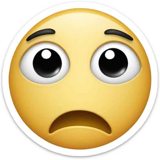 I want it to be like this emoji😧 except the eyes are round like this emoji. However the pupils must point directly to the roght🙄 sticker