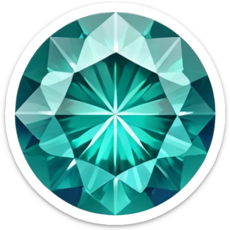 Round brilliant cut grandidierite showing unique blue-green color shift and sparkle sticker