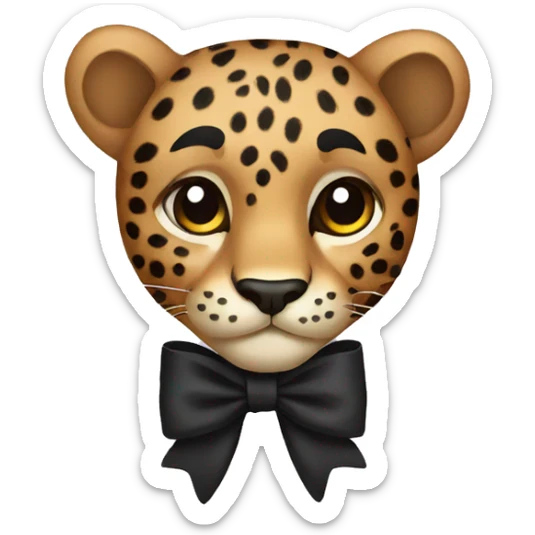 Leopard black bow sticker