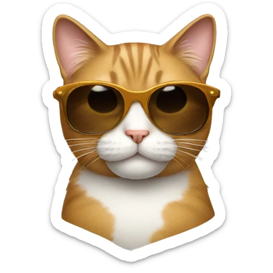 Cat with sunglasses sticker