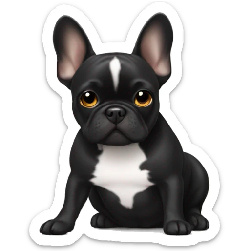 Black Frenchie laying sticker