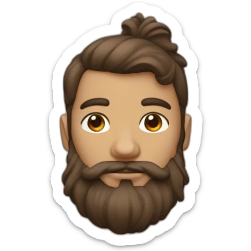 Homme métisse avec les cheveux brun et bouclés qui tient une lance sticker