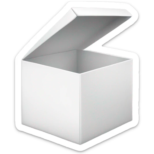 Open white box  sticker