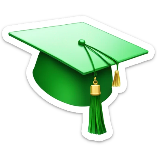 Green graduation cap sticker
