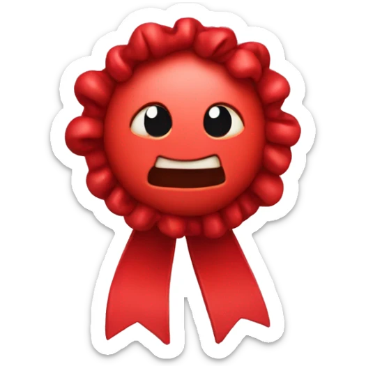 Red ribbion  sticker