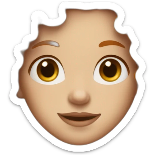 Curly ginger woman with long hair and a white portion of hair sticker