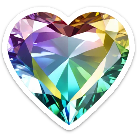 Heart shaped 56-carat mix color diamond sticker